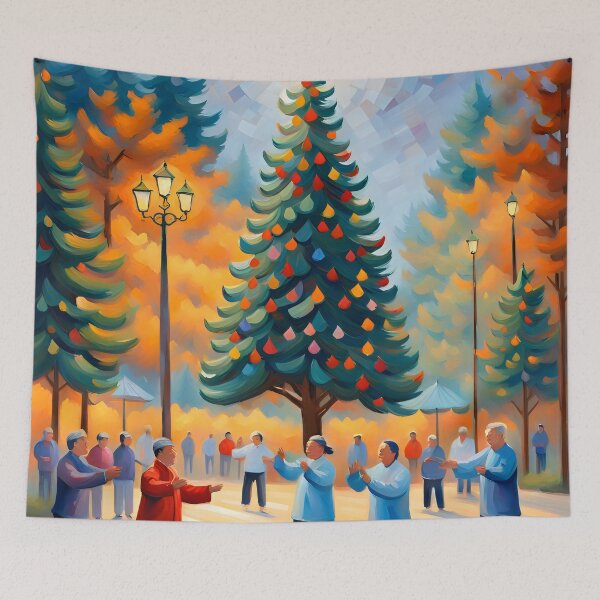 Item preview, Tai chi in the park during Christmas time  designed and sold by HofTao.