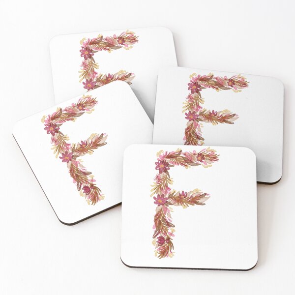 Item preview, Brown and Pink Watercolor Floral Monogram F designed and sold by serafineaandd.
