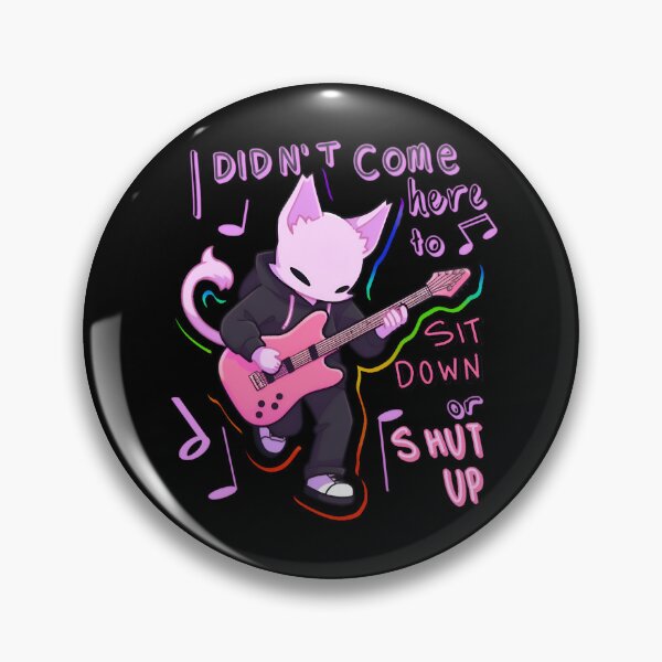 Item preview, I Didn't Come Here To Sit Down Or Shut Up Guitar Cat Rainbow Sticker and Shirt Design designed and sold by ZEESDESIGN.