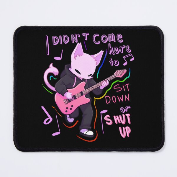 Item preview, I Didn't Come Here To Sit Down Or Shut Up Guitar Cat Rainbow Sticker and Shirt Design designed and sold by ZEESDESIGN.