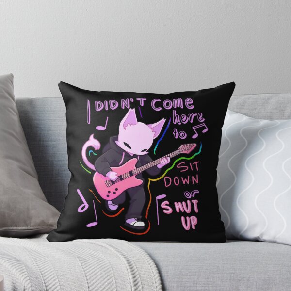 Item preview, I Didn't Come Here To Sit Down Or Shut Up Guitar Cat Rainbow Sticker and Shirt Design designed and sold by ZEESDESIGN.