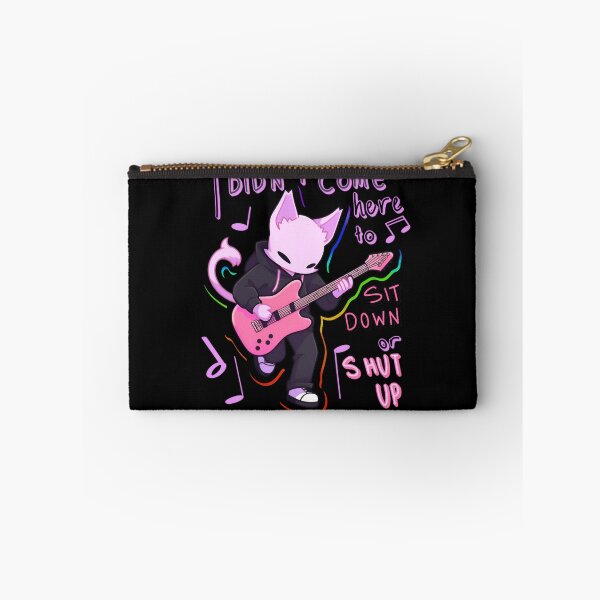 Item preview, I Didn't Come Here To Sit Down Or Shut Up Guitar Cat Rainbow Sticker and Shirt Design designed and sold by ZEESDESIGN.