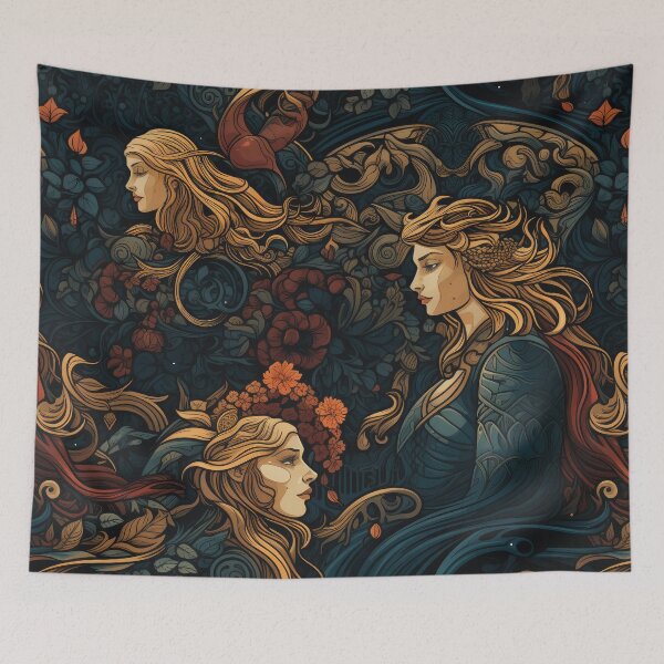 Item preview, A Nordic Saga II - Tapestry style seamless pattern  designed and sold by NevernotmeUK.