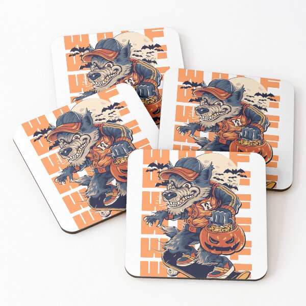 Item preview, Full Moon Elegance: Black Beige Navy Illustrated Werewolf Halloween designed and sold by TaibVVS.