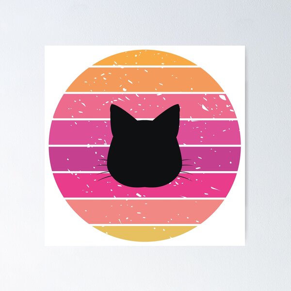 Item preview, Retro Sunset Cat Silhouette designed and sold by JPareDesign.