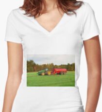 Colorful Agriculture Women's Fitted V-Neck T-Shirt