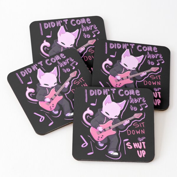 Item preview, I Didn't Come Here To Sit Down Or Shut Up Guitar Cat Sticker and Shirt Design designed and sold by ZEESDESIGN.
