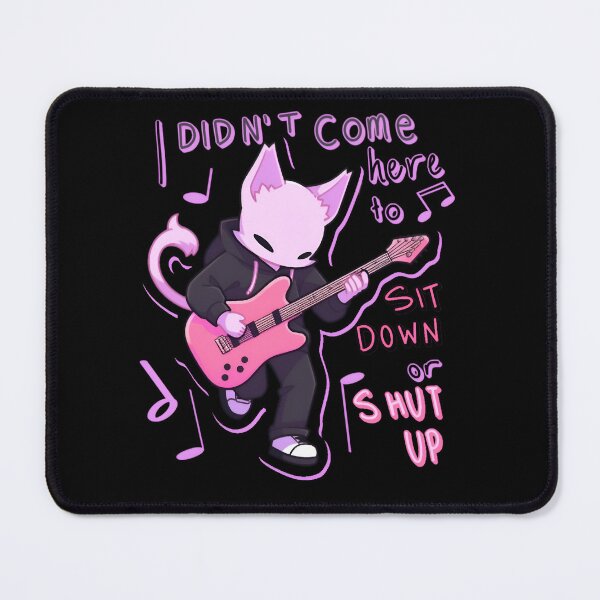 Item preview, I Didn't Come Here To Sit Down Or Shut Up Guitar Cat Sticker and Shirt Design designed and sold by ZEESDESIGN.