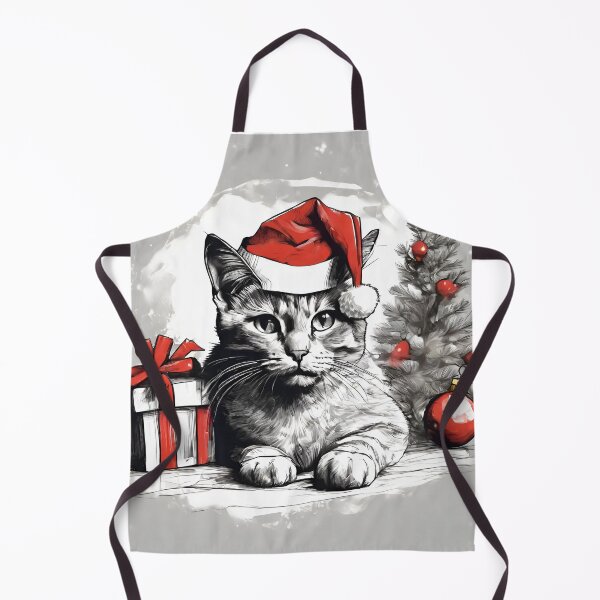 Item preview, Christmas cat distributes gifts designed and sold by kreativeadern.