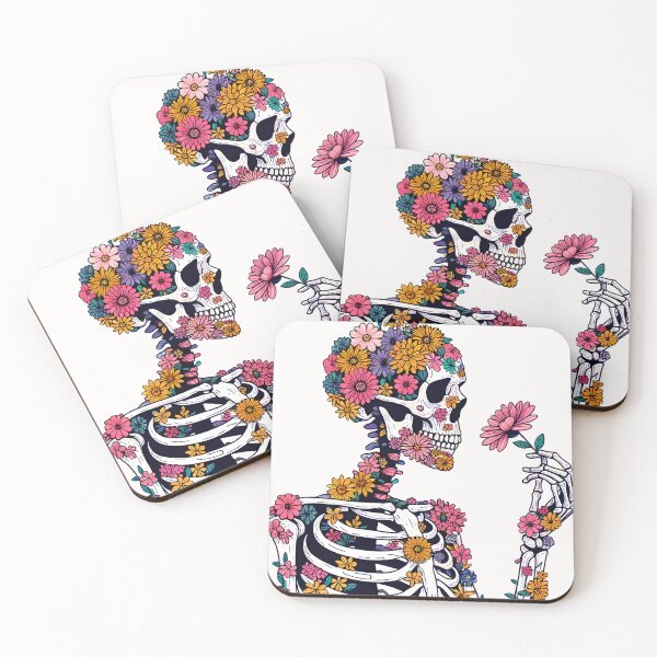 Item preview, Skeleton with flowers designed and sold by ChataMaroon.