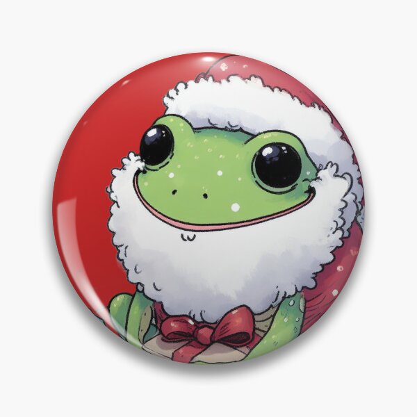 Item preview, Christmas Frog with Santa Hat Cute Frog in Christmas Cute Christmas Funny Frog with Santa Cap for Animal lovers designed and sold by FestivePalette.