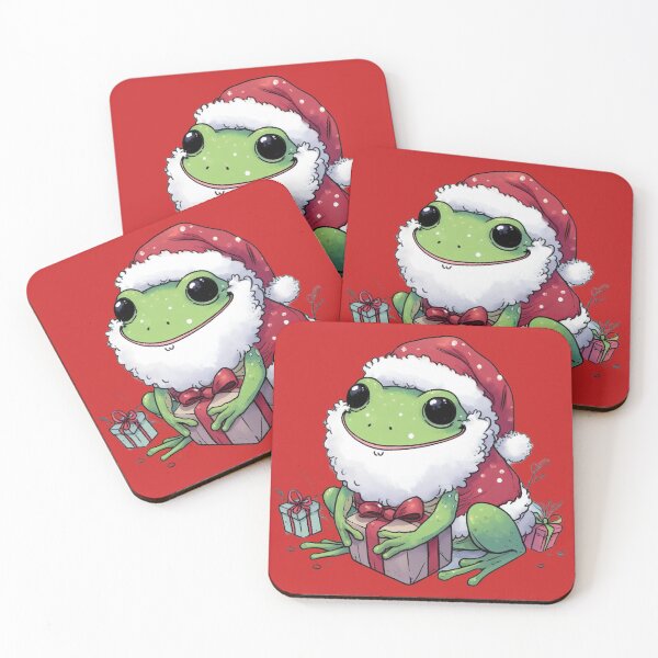 Item preview, Christmas Frog with Santa Hat Cute Frog in Christmas Cute Christmas Funny Frog with Santa Cap for Animal lovers designed and sold by FestivePalette.