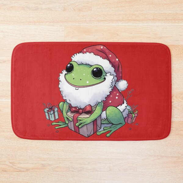 Item preview, Christmas Frog with Santa Hat Cute Frog in Christmas Cute Christmas Funny Frog with Santa Cap for Animal lovers designed and sold by FestivePalette.