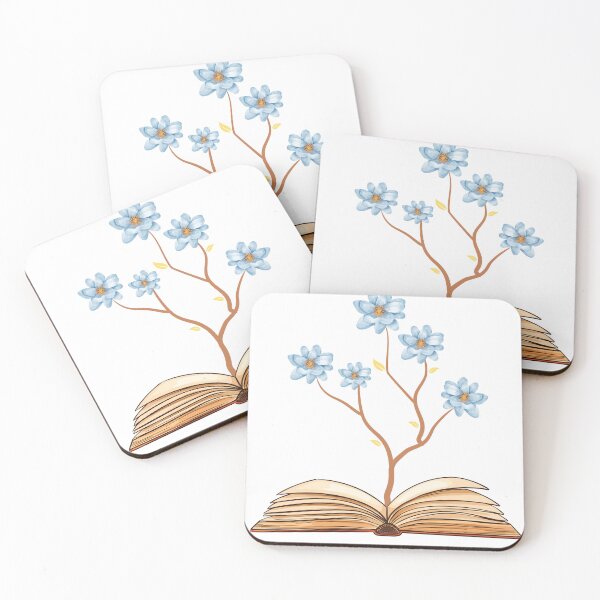 Artikelvorschau, Blumen wachsen aus Buch | Viele blaue Blumen blühen | Kleine blaue Blumen S entworfen und verkauft von CircinusStore.