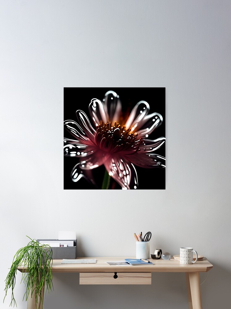 Thumbnail 2 of 3, Poster, AI Art- Glass Flowers #11 designed and sold by wohnfuehlfabrik.