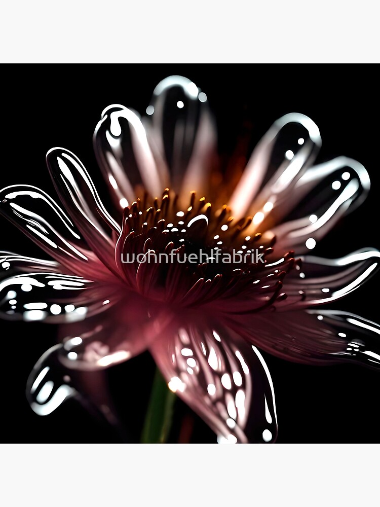 Thumbnail 3 of 3, Poster, AI Art- Glass Flowers #11 designed and sold by wohnfuehlfabrik.