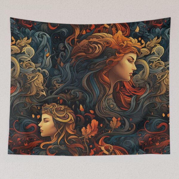 Item preview, A Nordic Saga III - Tapestry style seamless pattern  designed and sold by NevernotmeUK.