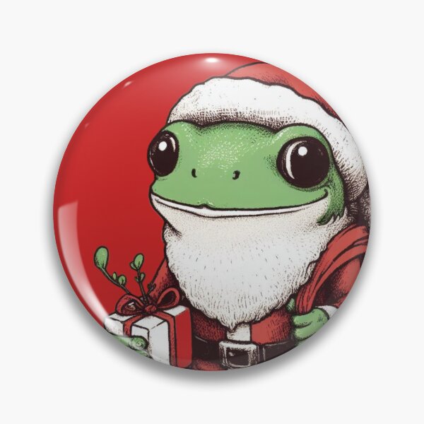 Item preview, Christmas Frog with Santa Hat Cute Frog in Christmas Cute Christmas Funny Frog with Santa Cap for Animal lovers designed and sold by FestivePalette.