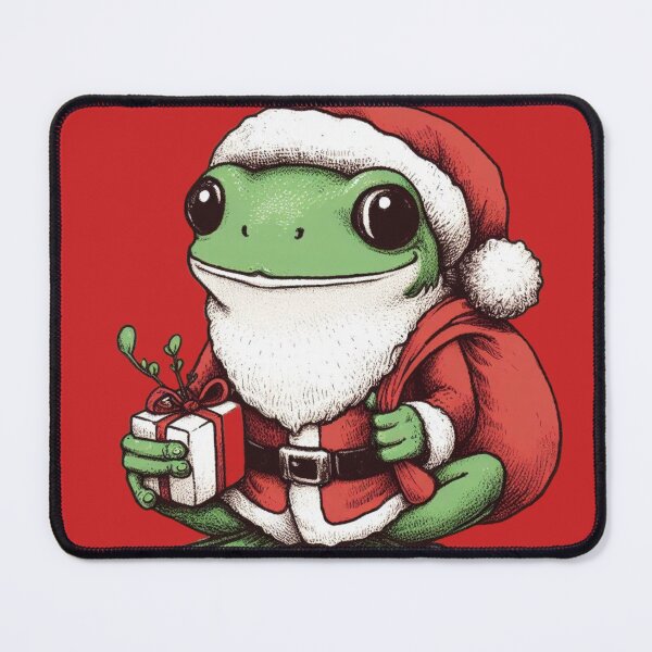 Item preview, Christmas Frog with Santa Hat Cute Frog in Christmas Cute Christmas Funny Frog with Santa Cap for Animal lovers designed and sold by FestivePalette.