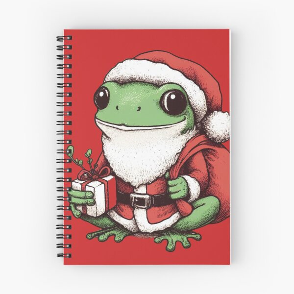 Item preview, Christmas Frog with Santa Hat Cute Frog in Christmas Cute Christmas Funny Frog with Santa Cap for Animal lovers designed and sold by FestivePalette.