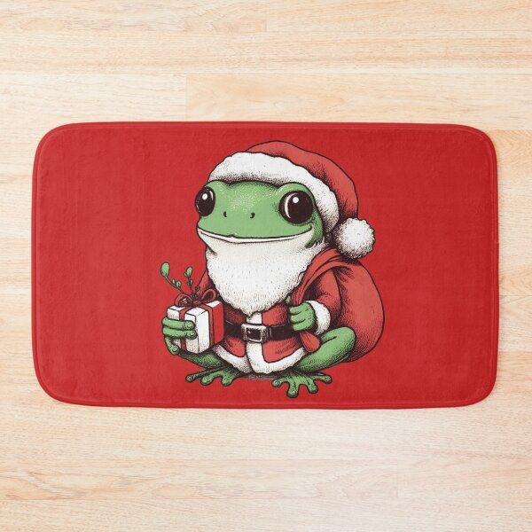 Item preview, Christmas Frog with Santa Hat Cute Frog in Christmas Cute Christmas Funny Frog with Santa Cap for Animal lovers designed and sold by FestivePalette.