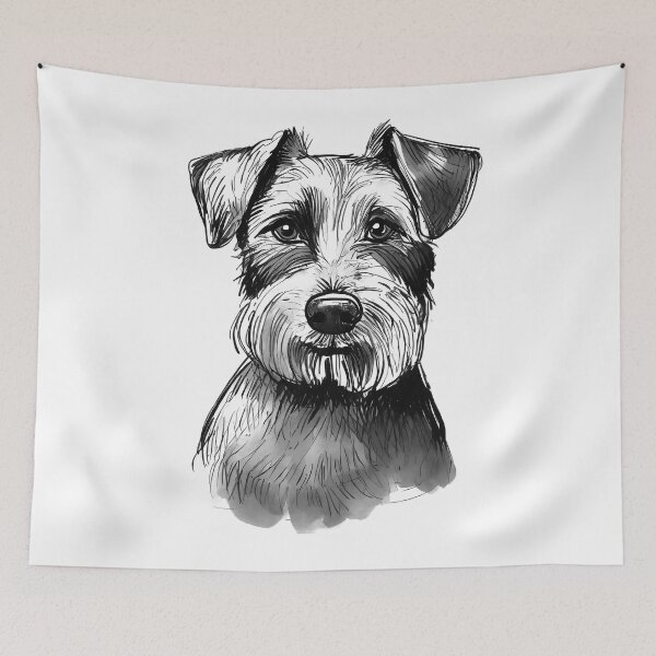 Item preview, Portrait of a Border Terrier designed and sold by SW-Graphics.