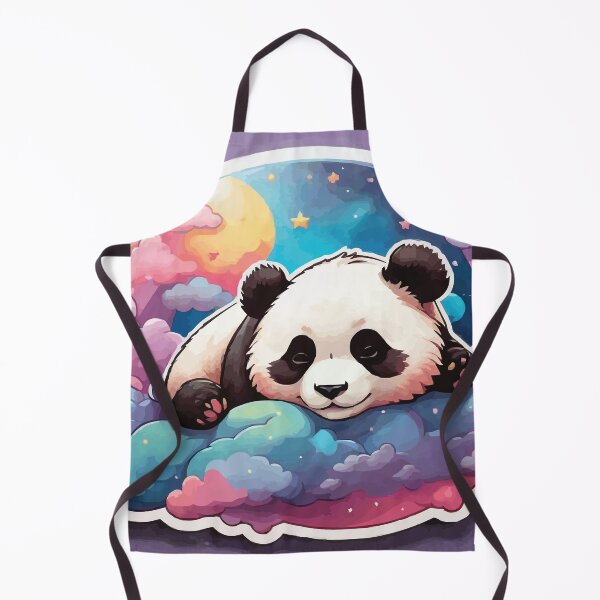 Item preview, I Hate Mornings Panda Sleeping on a Pile of Clouds, Stars, Pastel designed and sold by thecatcouch.