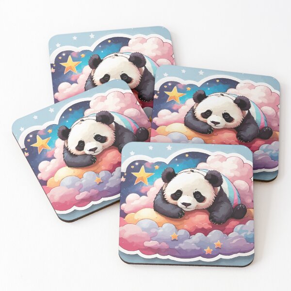 Item preview, I Hate Mornings Panda Sleeping on a Pile of Clouds, Stars, Pastel Ver2 designed and sold by thecatcouch.