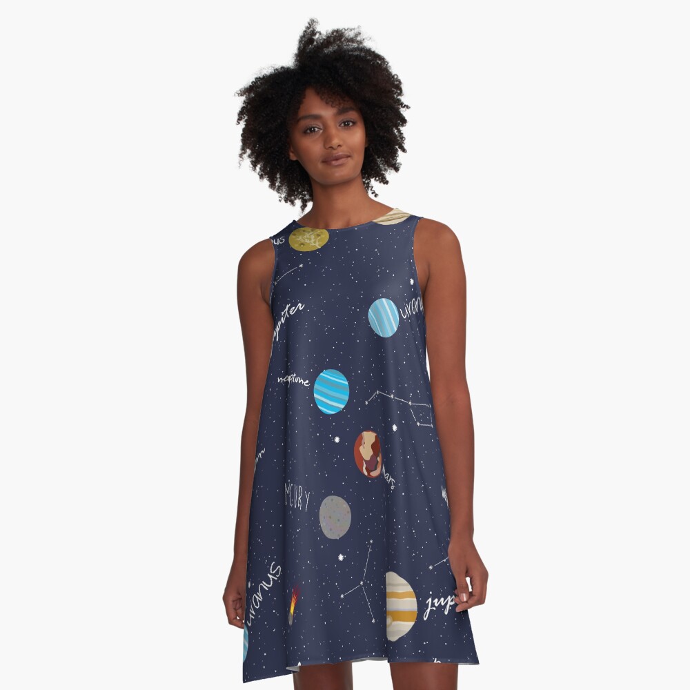Space Doodles A-Line Dress