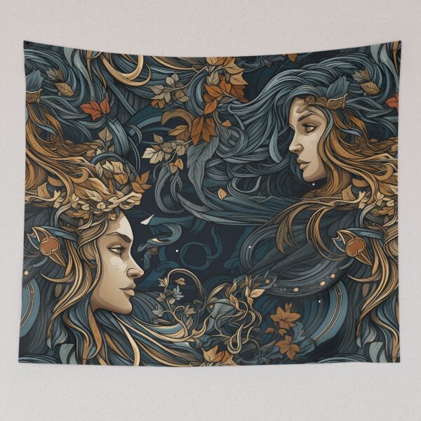 Item preview, A Nordic Saga IV - Tapestry style seamless pattern  designed and sold by NevernotmeUK.