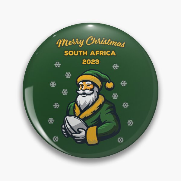 Artikelvorschau, Frohe Weihnachten Südafrika 2023 Bokke Colors Rugby Santa Lustig entworfen und verkauft von d247.