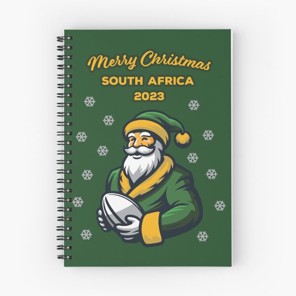 Artikelvorschau, Frohe Weihnachten Südafrika 2023 Bokke Colors Rugby Santa Lustig entworfen und verkauft von d247.