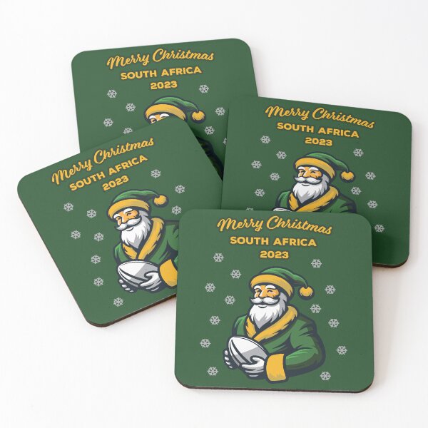 Artikelvorschau, Frohe Weihnachten Südafrika 2023 Bokke Colors Rugby Santa Lustig entworfen und verkauft von d247.