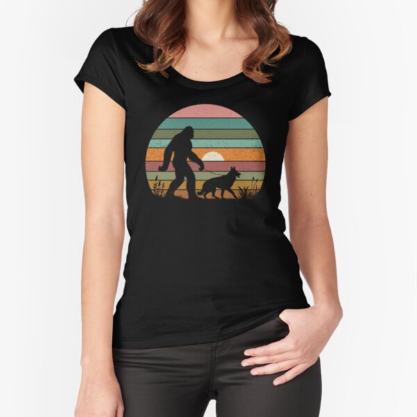 Item preview, Retro Bigfoot Walking German Shepherd Dog Vintage Distressed designed and sold by CutenessKlub.