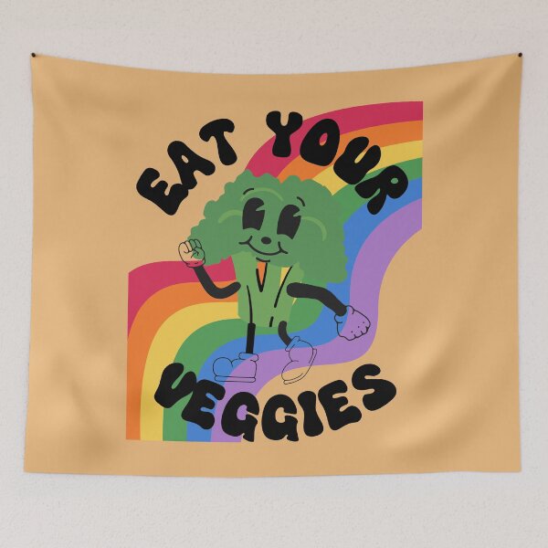 Item preview, Eat Your Veggies Retro Cartoon Broccoli designed and sold by EdytaGister.