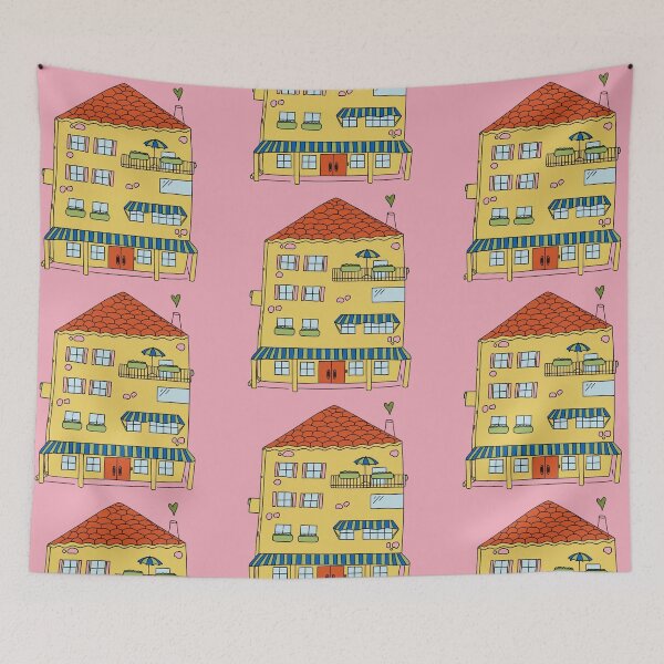 Item preview, Yellow Vintage European Architectural House  designed and sold by carroteraser.