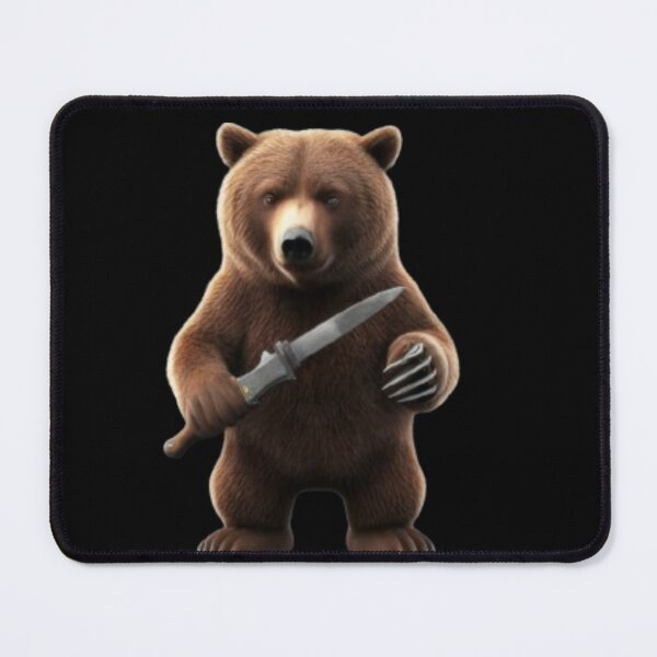 Item preview, " Bear and Knife": Funny angry Bear with knife designed and sold by Obinne.