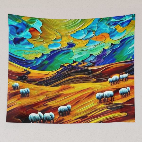 Item preview, Sheep on mountain slope designed and sold by George Hutton Hunter.