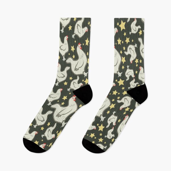 Item preview, Starry Chickens-Dave's Diner-Fancy Pants Sox designed and sold by Annette Chabidon Studio.