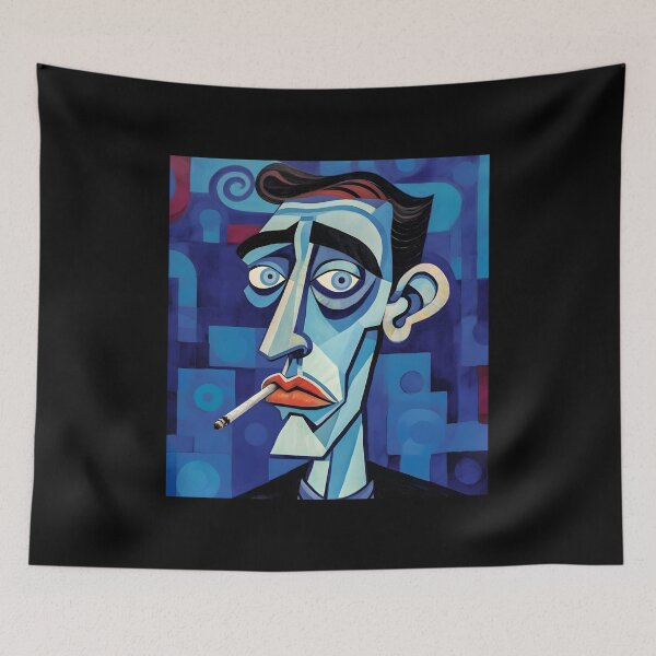 Item preview, Indigo Smoke and Mirrors - A Surrealist Psychedelic Exploration of Cigar Culture designed and sold by OlfactoART Studio.