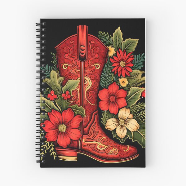 Item preview, Christmas cowboy boot holiday print designed and sold by dcrc.