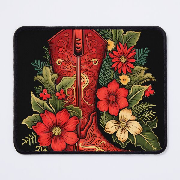 Item preview, Christmas cowboy boot holiday print designed and sold by dcrc.