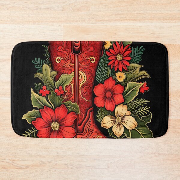 Item preview, Christmas cowboy boot holiday print designed and sold by dcrc.