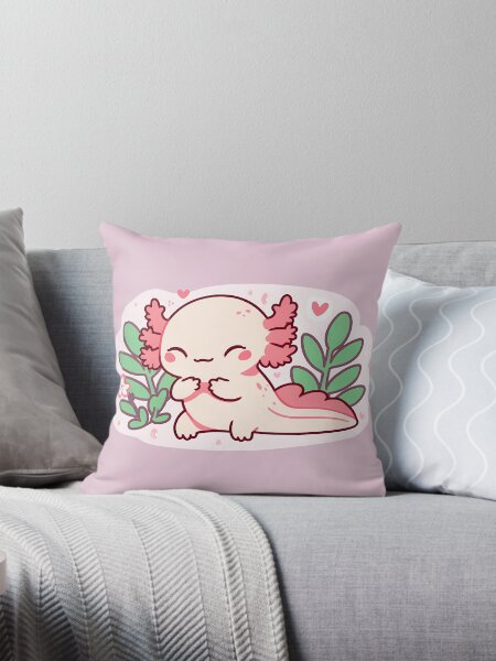 Vista previa del artículo con la obra «Precioso ajolote rosa, adorable salamandra mexicana kawaii», diseñado y vendido por WhatsUpStyle.