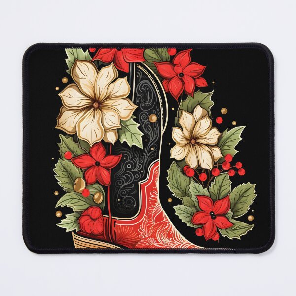 Item preview, Christmas cowboy boot holiday print designed and sold by dcrc.