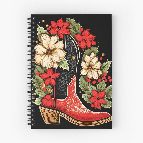 Item preview, Christmas cowboy boot holiday print designed and sold by dcrc.