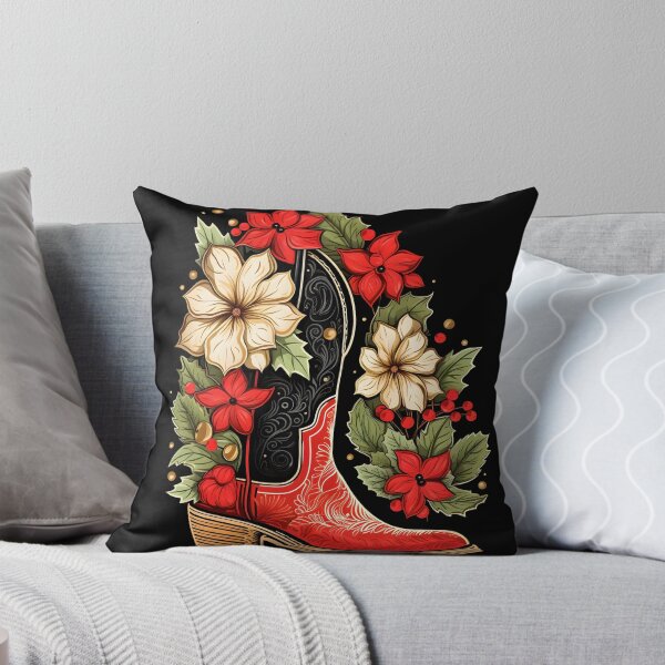 Item preview, Christmas cowboy boot holiday print designed and sold by dcrc.