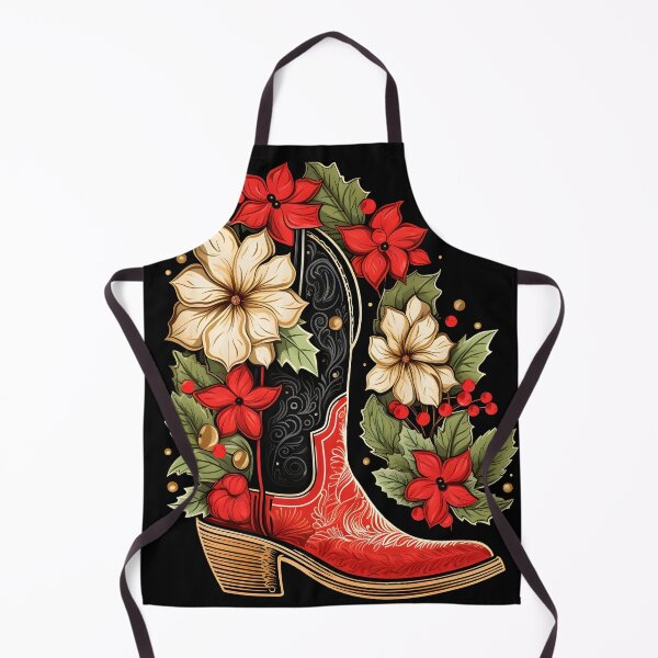 Item preview, Christmas cowboy boot holiday print designed and sold by dcrc.