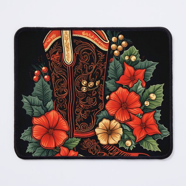 Item preview, christmas cowboy boot holiday print designed and sold by dcrc.