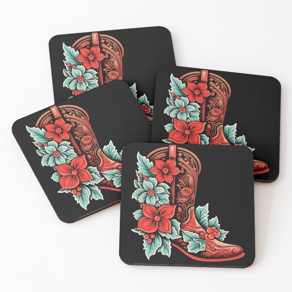 Item preview, christmas cowboy boot holiday print designed and sold by dcrc.